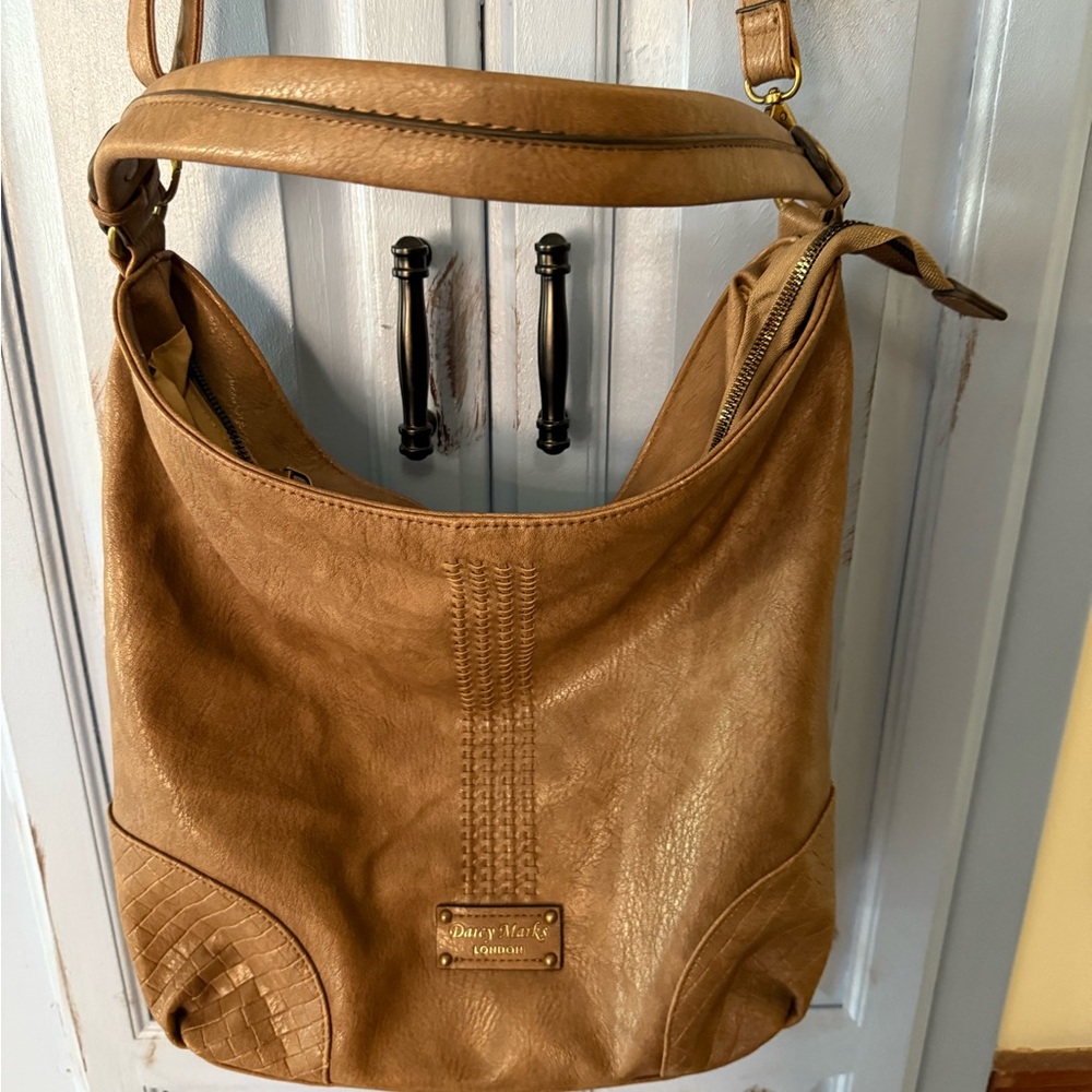 Tan Darcy Marks London , Leather Shoulder Bag